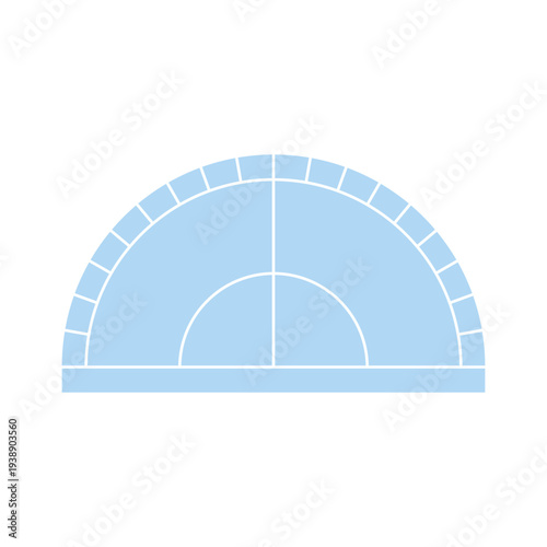 シンプルでフラットな分度器のイラスト