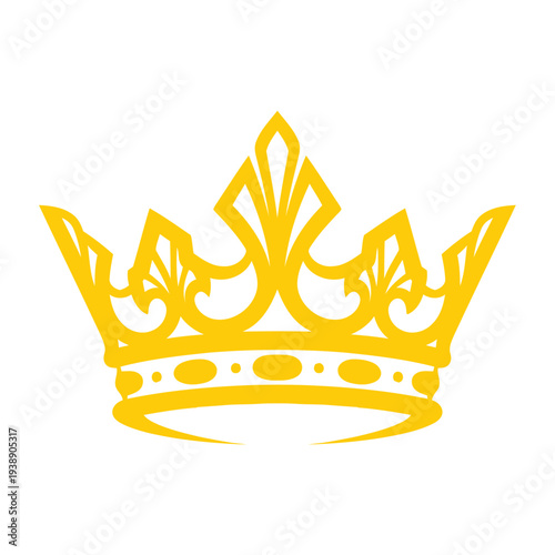 Golden Crown with Ornate Design and Jewels.