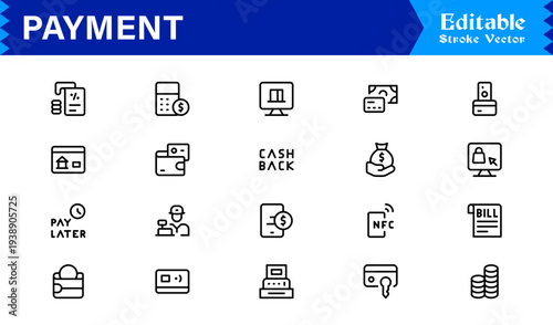 Modern Finance Payment line icon set – Professional, Unique, Minimal Icons Collection