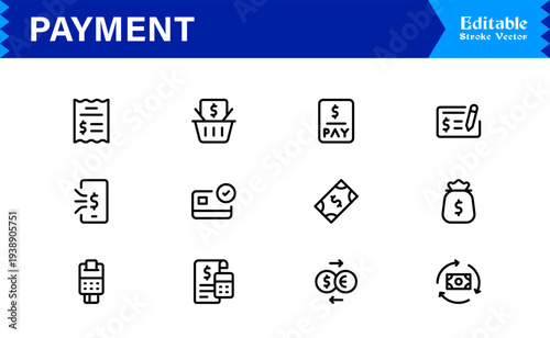 Modern Finance Payment line icon set – Professional, Unique, Minimal Icons Collection