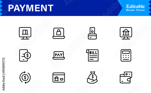 Modern Finance Payment line icon set – Professional, Unique, Minimal Icons Collection