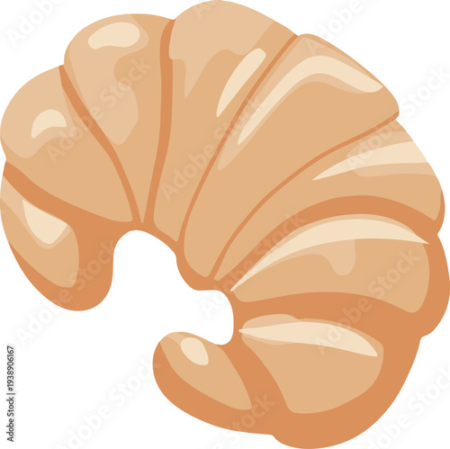 Golden baked croissant, a delicious fresh breakfast