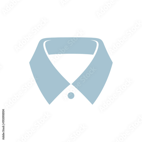 Light Blue Shirt Collar with Button.