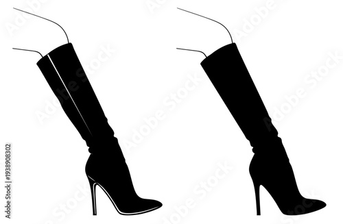 Knee High Boots on Fashion Woman Legs, Party Glamour and Urban Street