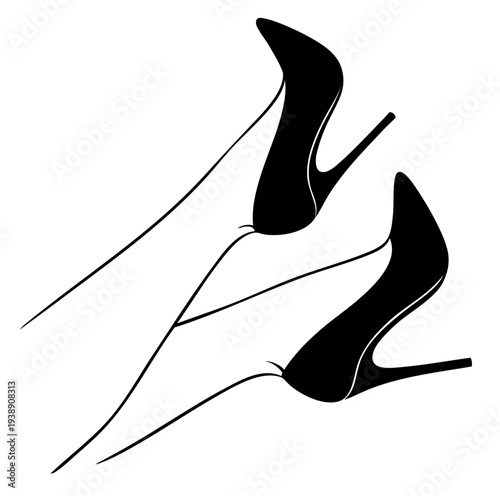 Pointed Toe Stiletto Pumps on Elegant Female Legs, Classic Office and Evening Fashion Heels for Confident Woman