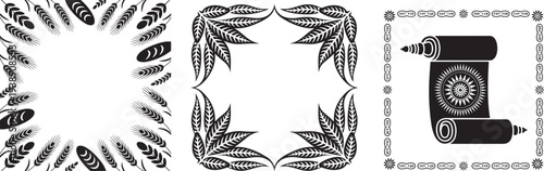 Saint Josephs Day food offerings and decorative borders