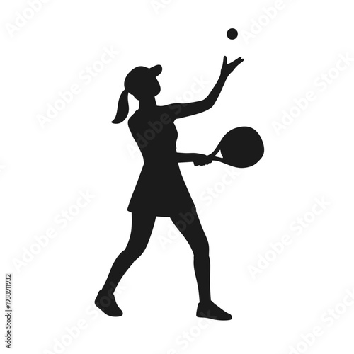 female padel or paddle tennis player silhouettes in different action poses. Ideal for sports graphics, fitness design, padel club promotion, training materials, logos, posters, active lifestyle