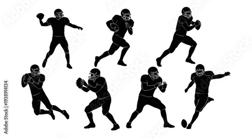 Baseball Players Throwing and Catching Ball.