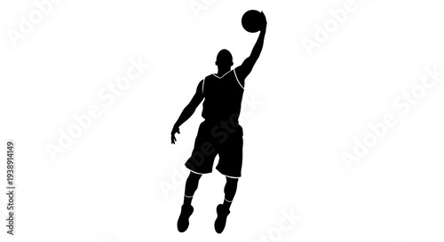 Basketball Player Dunking Silhouette 1.