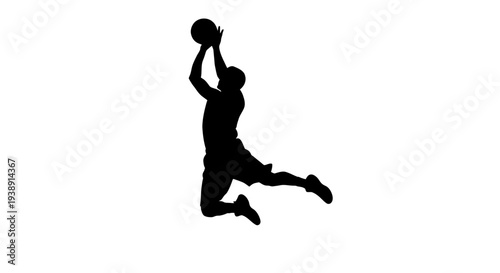 Man Jumping to Catch Basketball in Air 1.