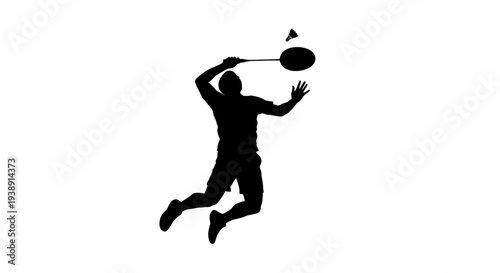 Man Jumping to Hit Volleyball Silhouette 1.