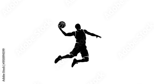 Man Jumping with Basketball in Hand 1.