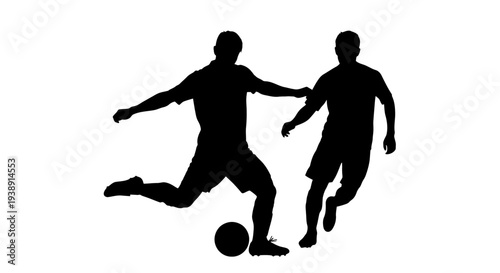 Two Soccer Players Competing for Ball.