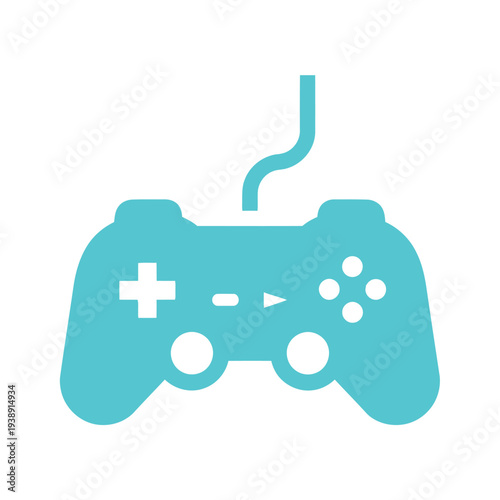 Simple Flat Design Video Game Controller Illustration.
