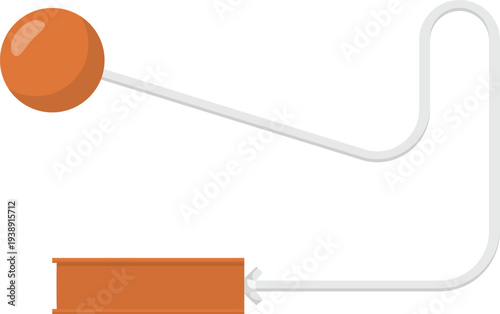 Vibraslap Percussion Instrument Side View Flat Illustration Isolated on White Background