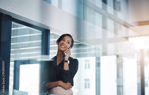 Free Download Happy woman, phone call and office with chat for business discussion or friendly conversation. Female person, consultant or agent with smile on mobile smartphone for communication or consulting - GFXLoad