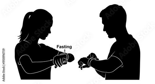 Two people demonstrating the proper way to fasten a seatbelt together Vector, illustration