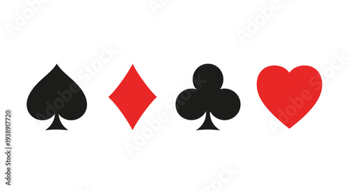 Playing card suit symbols set with spade club diamond and heart