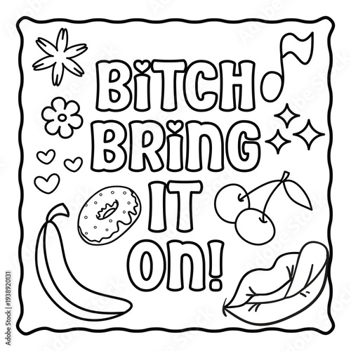 Bold and Easy Motivational Swear Word Coloring Page, Sweary Motivational Quotes, Sweary Coloring Page, Groovy letters and Swear Words, Inspirational Swear Word, Funny Quotes, Sweary Affirmations,