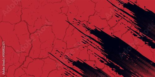 Red halftone dots blue color pattern gradient grunge texture background. Dot pop art comic sport style vector illustration. Eps10