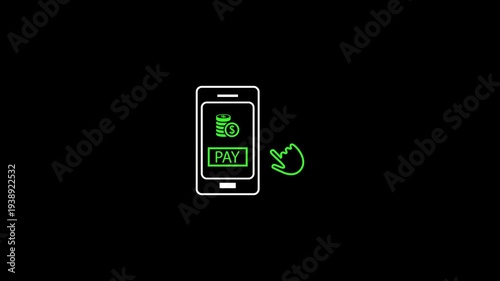 Online payment pay icon loop animation 