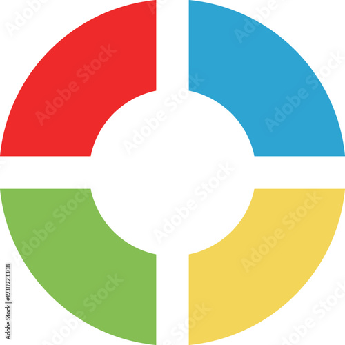 シンプルな4分割のインフォグラフィック