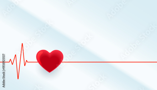 cardio ecg pulse line medic background with heart design