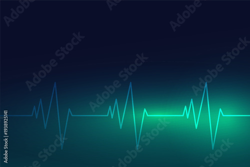 glowing ecg heartbeat pulse line background