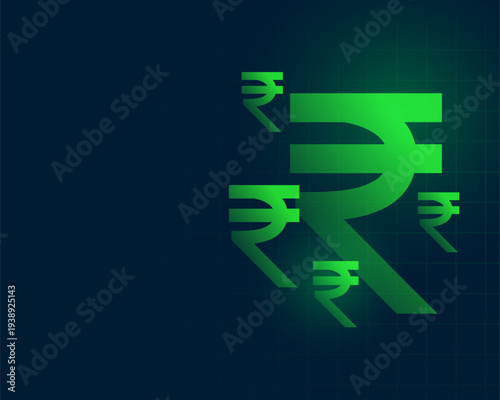 indian rupee sign background a cashless and digital trading concept
