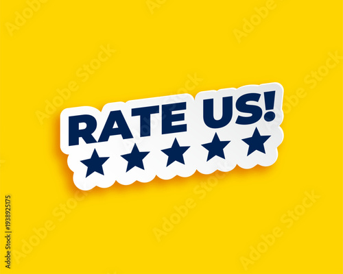 rate or remark us sticker background for customer satisfaction