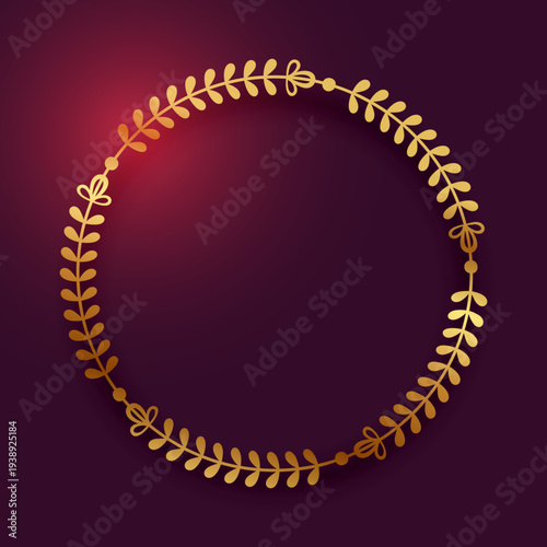 decorative golden swirl border frame background in line style