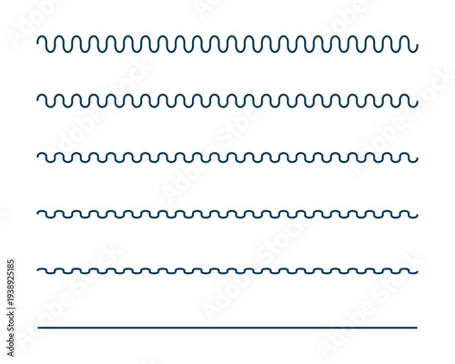 collection of squiggly wavy lines pattern in different wavelength