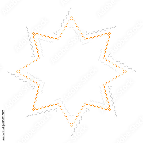 simple wiggly lines border star frame with text space