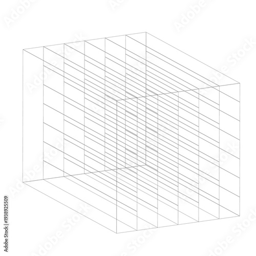 abstract 3d geometric grid wireframe template design