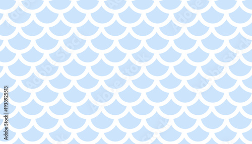 light blue and white scallop mermaid scale pattern backdrop