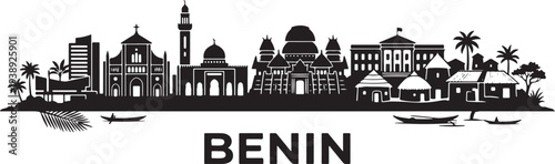 Stunning Benin cityscape with diverse architecture and palm trees