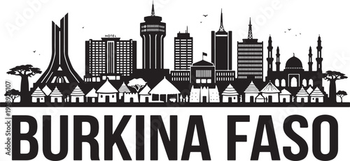 Modern cityscape of Burkina Faso with traditional and contemporary architecture