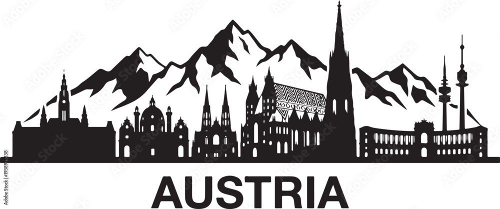 Obraz premium Stunning Austrian cityscape with majestic mountains