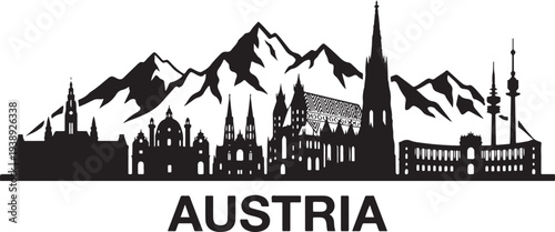 Stunning Austrian cityscape with majestic mountains