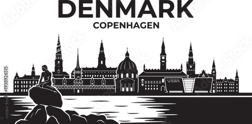 Copenhagen cityscape with iconic landmarks in Denmark