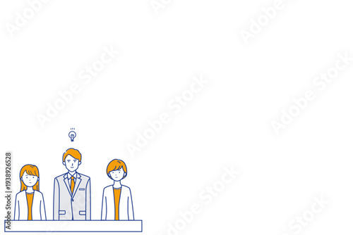 Business Team Meeting Brainstorming – One Person Idea (Copy Space)(color variation)