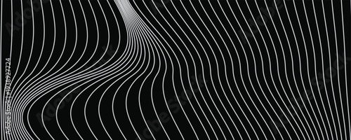 Black abstract background design. Modern wavy line pattern in monochrome colors. Premium stripe texture for banner,eps 10