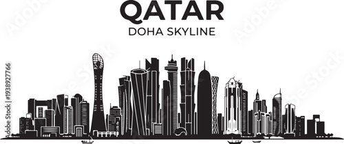 Modern Doha skyline with sleek skyscrapers in Qatar