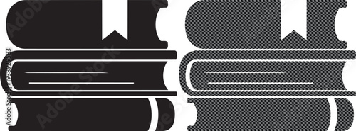 Stack of vintage books with an open book on top displaying a 'cw' symbol