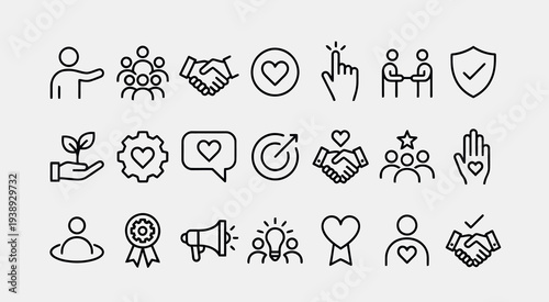 Set of 20 business and communication icons vector