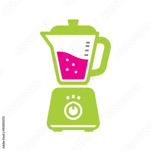 Blender with Pink Liquid Inside.