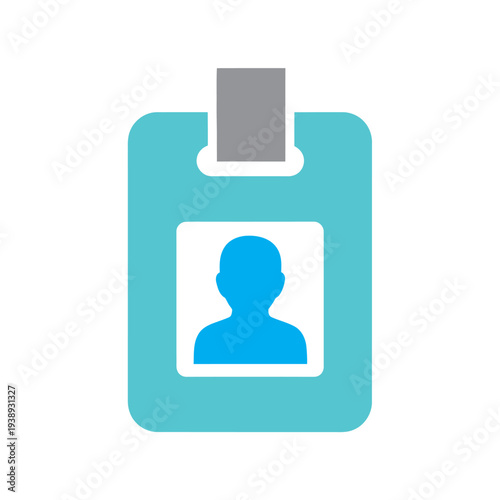 Blue ID Card with Person Silhouette.