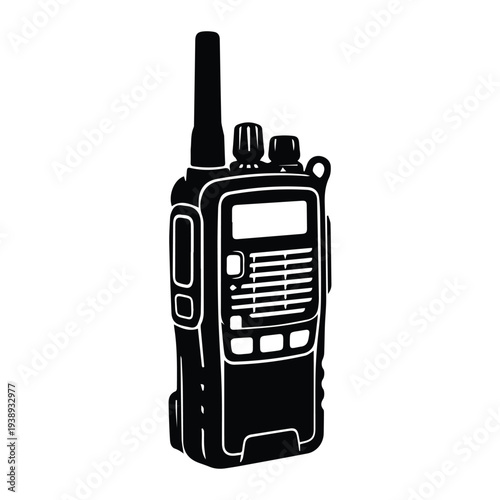 Walkie talkie Icon Silhouette vector black design on a white background