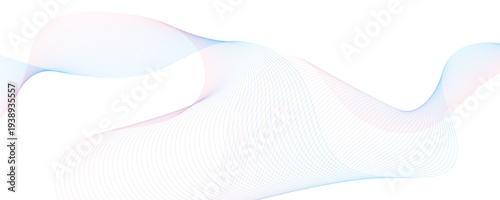 Abstract blue purple gradient flowing wave lines on white background. Modern colorful wavy lines pattern design element. Suit for poster, website, banner, presentation, cover, brochure, flyer, header