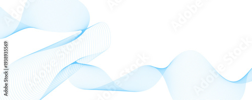 Abstract horizontal glowing blue line wave background